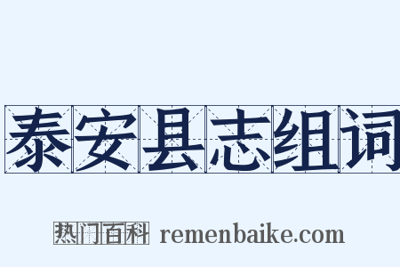 泰安县志组词是什么意思的图片